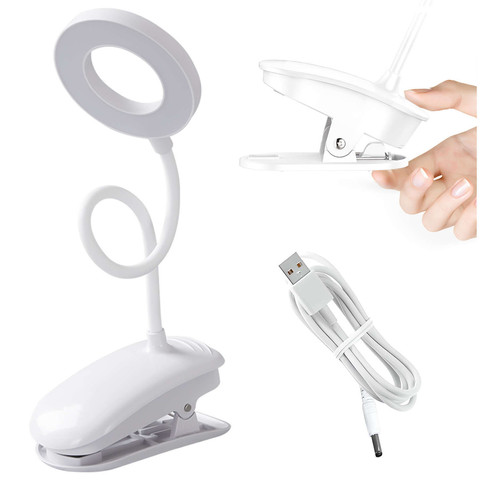 Desk lamp Alogy Desk LED Ring Lamp with a desk clip wireless flexible White