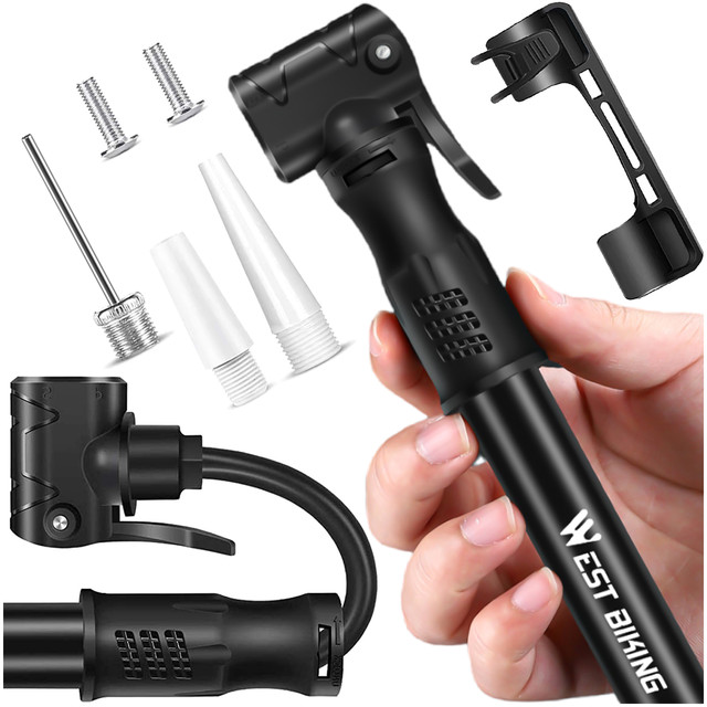Hliníková pumpa na kolo Alogy Mini Bike Pump 100psi s rukojetí Black