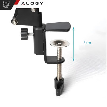 Alogy LED ring light 10 inch photographic Ring for makeup stand for desk top Black