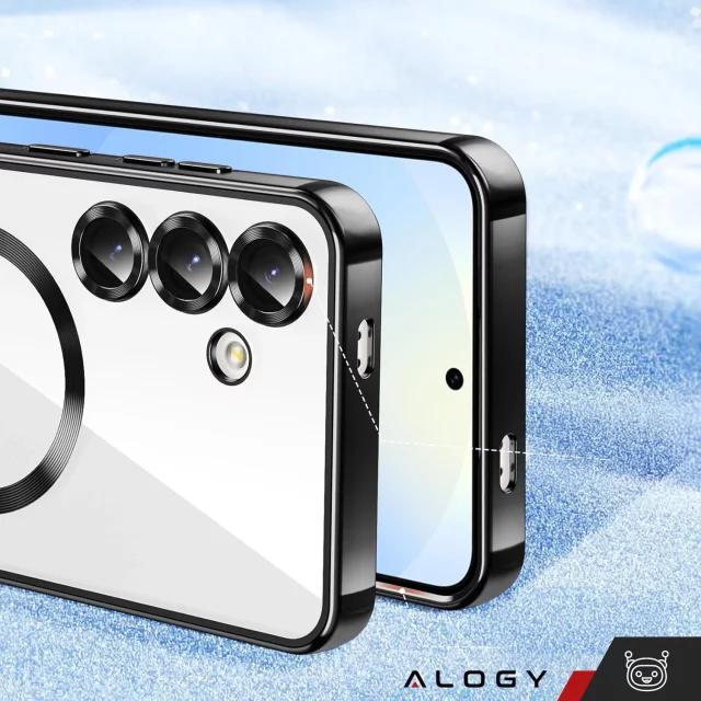 Pouzdro Alogy LuxeShield™️ Glamour Luxusní Kryt s Krytem Fotoaparátu pro Samsung Galaxy S25 Plus, Černé