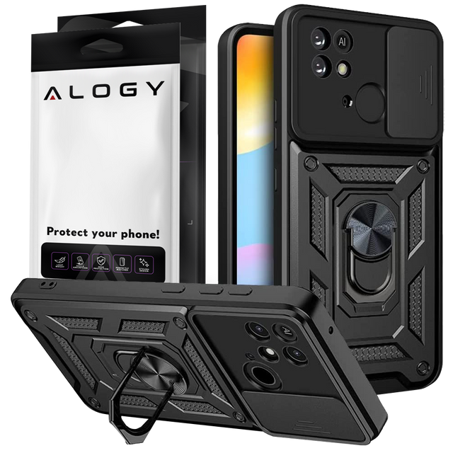 Pouzdro Alogy Camshield Stand Ring s krytem fotoaparátu pro Xiaomi Redmi 10c