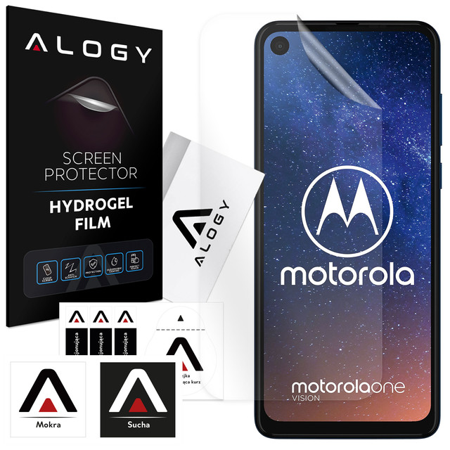 Hydrogel film for Motorola One Vision, protective phone screen protector Alogy Hydrogel Film