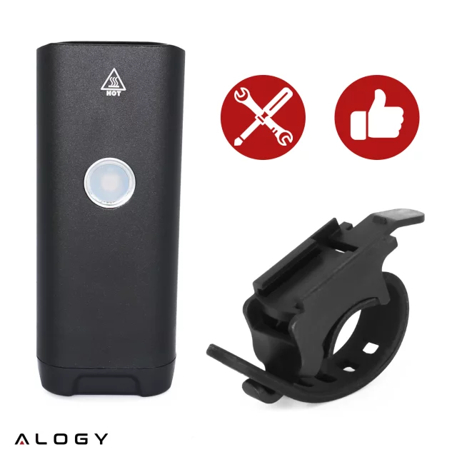 Lampka rowerowa przód LED SUPER JASNA 8H ŚWIECENIA przednia światło roweru 800LM 1800mah oświetlenie wodoodporna światełko na rower czarna