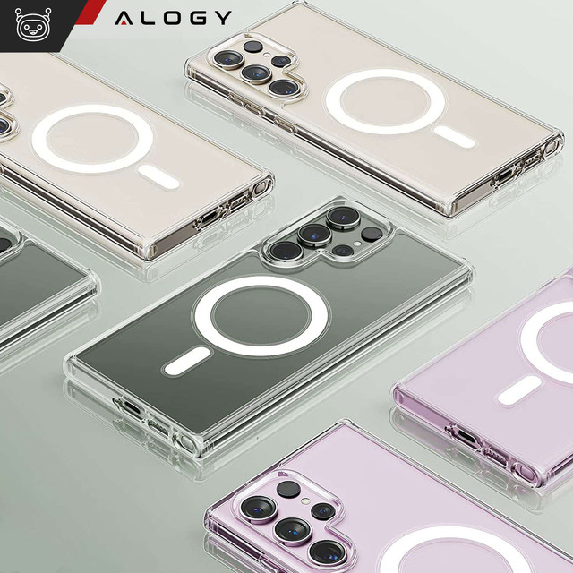 Case for Samsung Galaxy S24 Ultra Mag Safe Case Back Housing Cover Anti-Shock Clear Alogy Transparent