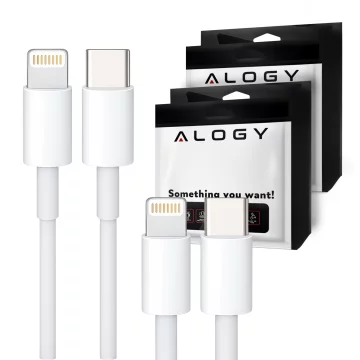 2m USB-C to Lightning cable Alogy Fast Charge iPhone charging cable 20W white