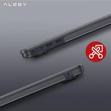 Etui do Apple Macbook Air 13.6 - M2/M3/M4 2022/2023/2024/2025 Alogy AirGuard™ Elastyczna obudowa Matowy Czarny