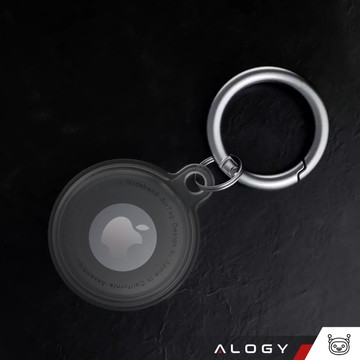 Locator-Hülle für Apple AirTag Schlüsselanhänger, wasserdichte Hülle Alogy 360, IPX8-Gehäuse mit Anhänger, mattschwarz