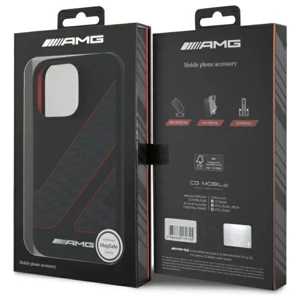 AMG Checkered Flag MagSafe Hardcase do iPhone 16 Pro Max 6,9″ – Czarny