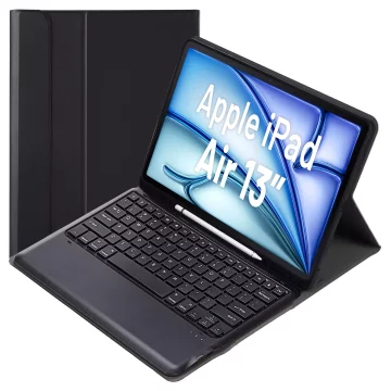 Ochranné pouzdro na klávesnici Alogy Keyboard case s prostorem pro stylus bezdrátovou klávesnici pro Apple iPad Air 13" černé sklo