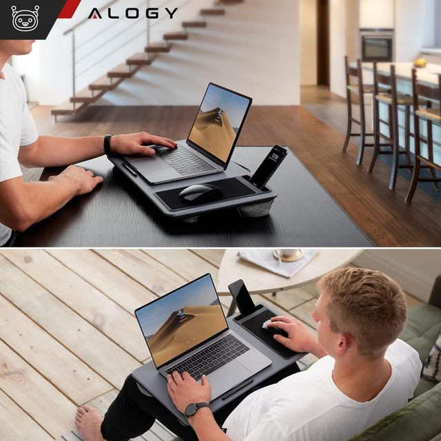 Laptop table stand phone holder mouse pad for bed Alogy portable desk with pillows