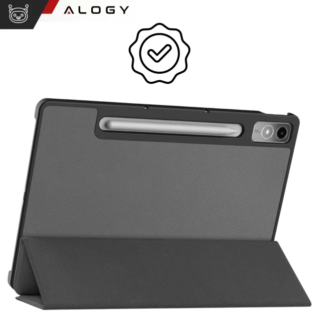 Ochranné pouzdro pro tablet Lenovo Tab P12 12.7 TB-370, pouzdro Alogy Book Cover, šedé