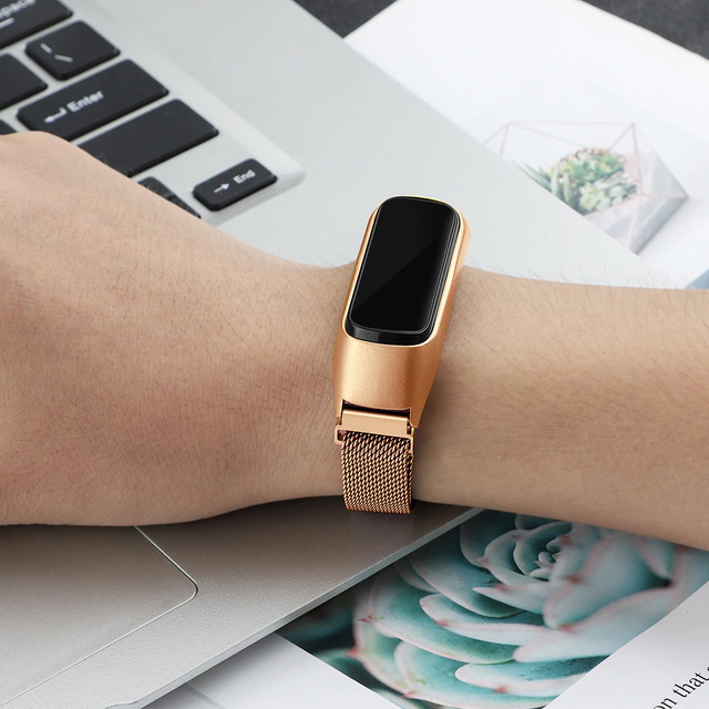 Alogy Milanese strap stainless steel bracelet for Samsung Galaxy Fit 2 SM-R220 Gold