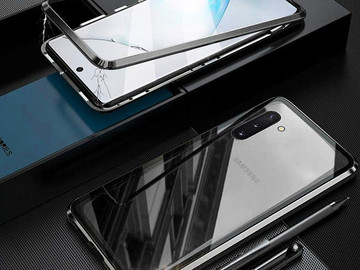 Double-sided Dr.Fit magnetic glass case for Galaxy Note 10 Silver