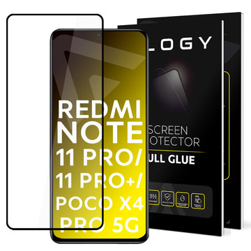 Tvrzené sklo Alogy Full Glue pro pouzdro pro Xiaomi Redmi Note 11 Pro / 11 Pro Plus / Poco X4 Pro 5G Black