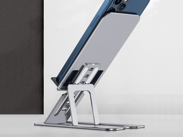 Alogy Adjustable Phone Stand Foldable Desk Stand Silver
