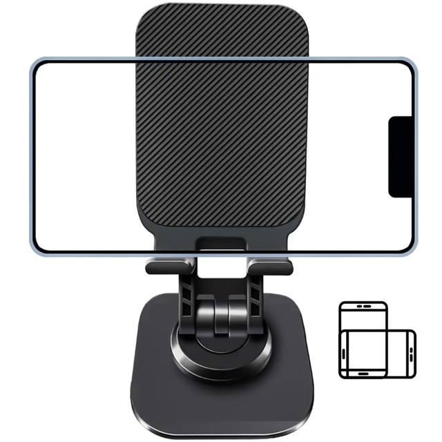 Držák telefonu Stojan na tablet Stojan na tablet Skládací nastavitelný hliník na stůl 4-12,9" 360 Alogy Black