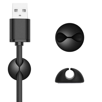 Organizér kabelů Alogy rukojeť s háčkem klip Black