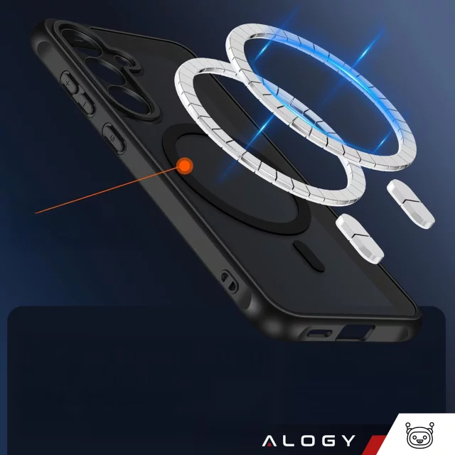 Pouzdro pro Samsung Galaxy S25 Plus, ochranný kryt na telefon, matné pouzdro Alogy HybridMag™️ pro MagSafe, matně černé