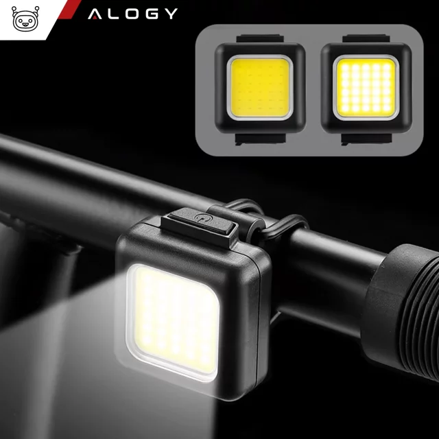 Bicycle light for bicycle front rear set of 2 lights front rear COB USB Alogy Bike Light