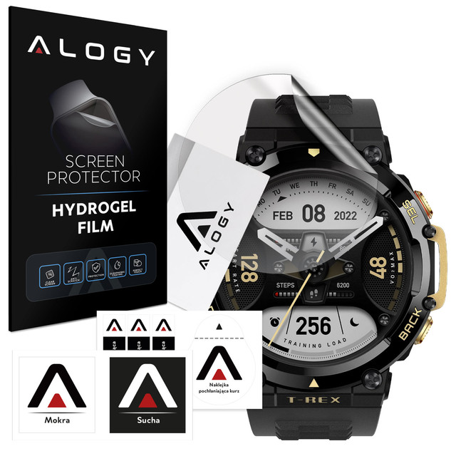 2x Alogy Hydrogel Hydrogel ochranná fólie pro chytré hodinky pro Xiaomi AmazFit T-Rex 2