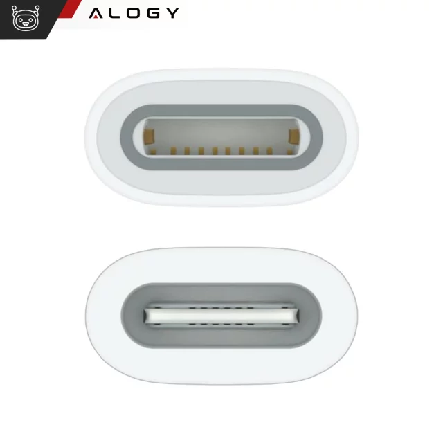 Adapter Alogy Pencil Charger do rysika USB-C Lightning do Apple Pen umożliwiający ładowanie kablem Biały