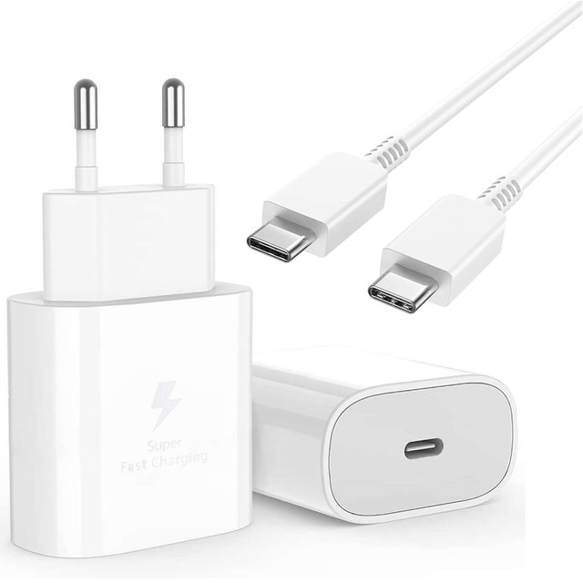 Wall Charger 3.6A 25W Fast Power Delivery PD USB-C Type-C Single White USB-C Cable