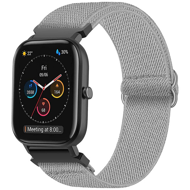 Flexibilní řemínek Univerzální nylonový alogický nylonový řemínek na chytré hodinky 22 mm šedý