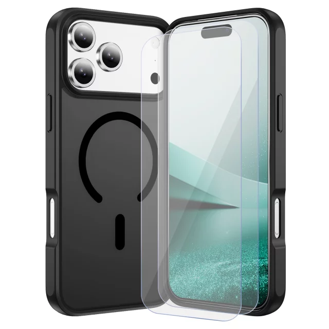 Case for Apple iPhone 16 Pro Max Alogy MagSafe Hybrid Matte Case with Lens Protection Black