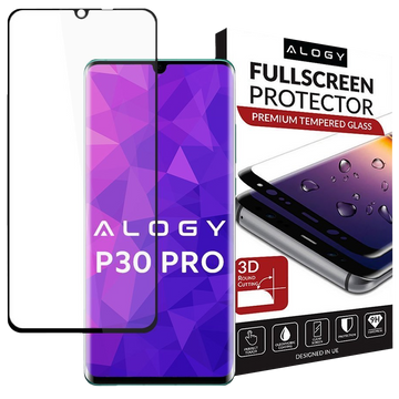 Gehärtetes Glas Alogy Vollbild für Huawei P30 Pro Black