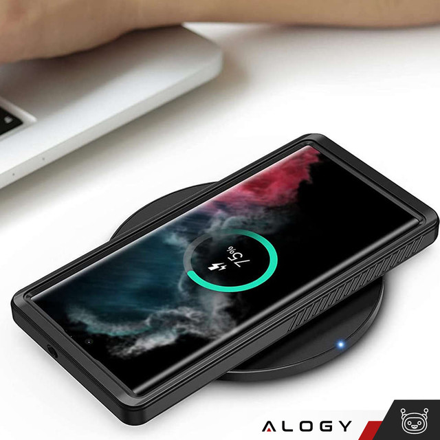 Waterproof case for Samsung Galaxy S23 Ultra 360 Alogy Armor IP68 with lanyard Black