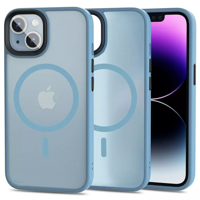 Protective phone case MagMat Case for MagSafe for Apple iPhone 14 Matte Sierra Blue Glass
