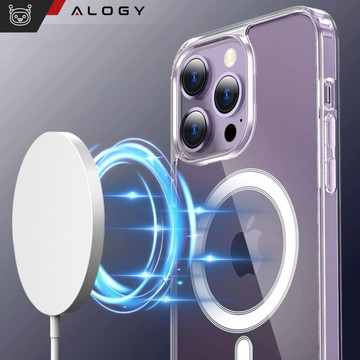 Pouzdro pro iPhone 15 Pro MagSafe Hybrid Case Cover Shock Clear Alogy Transparent