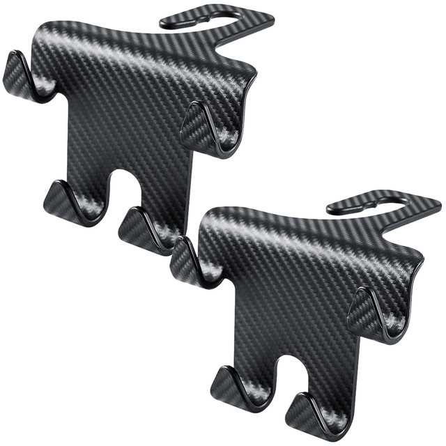 Wieszak uchwyt haczyk samochodowy podwójny 4w1 na fotel zagłówek organizer do samochodu Alogy Car 2szt Czarny