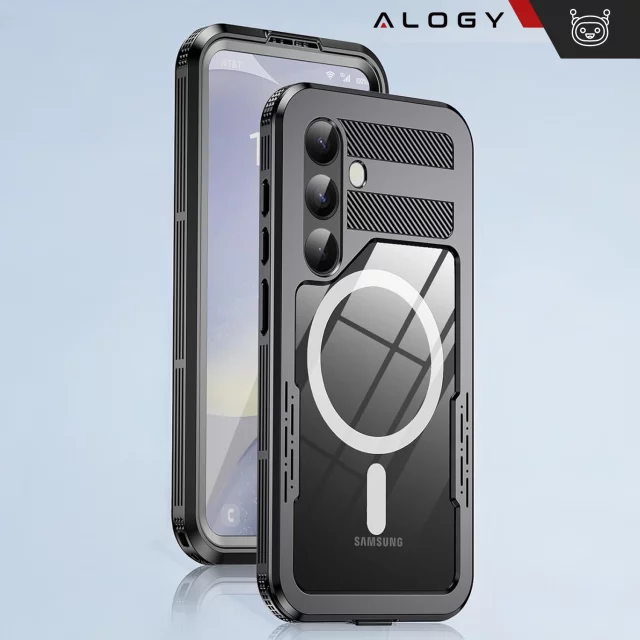 Etui Wodoodporne Alogy HydroArmor™ IP68 Case z przezroczystym tyłem Pancerna obudowa 360 do MagSafe do Samsung Galaxy S24+ Plus