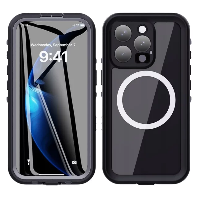 Vodotěsné pouzdro Alogy HydroArmor™ IP68 s průhledným zadním 360 obrněným krytem pro MagSafe pro Apple iPhone 16 Pro