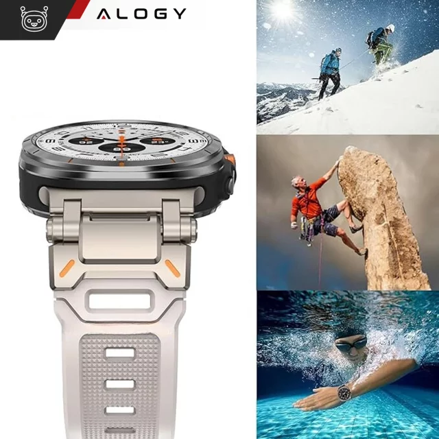 Alogy Luxury metal TPU band bracelet strap for Apple Watch 42/44/45/49mm beige