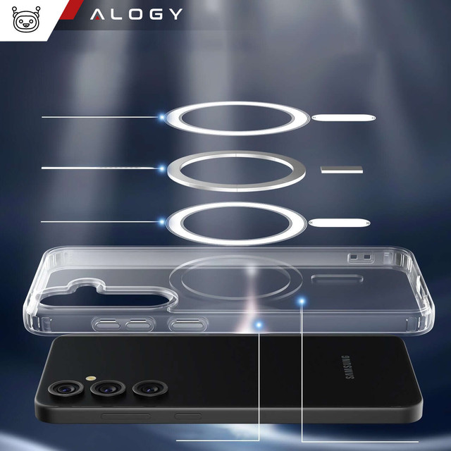 Pouzdro pro Samsung Galaxy S23 FE Plus Mag Safe Hybrid Case Zadní kryt pouzdra Anti-Shock Clear Alogy Transparent