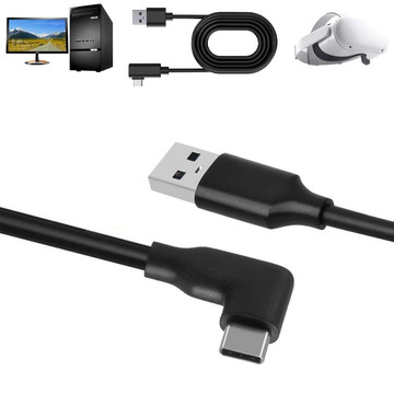 Kabel für VR-Brille Alogy USB zu USB Type-C 5m Kabel für Oculus Link Quest 1 2 Schwarz