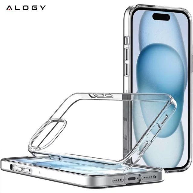 Armored Alogy Hybrid Case with Camera Cover for Apple iPhone 13 Transparent