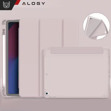 Etui do Apple iPad 10.2" 9/8/7 Gen (2021/2020/2019), Ochronne Smart Case z Klapką i Podstawką, Odporne TPU, Wzmocnione Narożniki, Alogy BookGuard™ – Rożowe