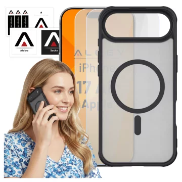 Alogy 3in1 Case Pack™ - Black MagSafe Hybrid Case with 2 Tempered Glass Screen Protectors for Apple iPhone 17 Air