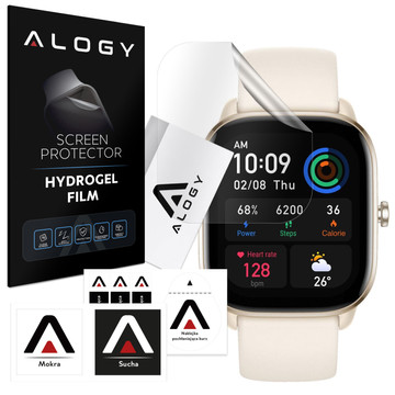 2x ochranná fólie na chytré hodinky Alogy Hydrogel pro Xiaomi Amazfit GTS 4
