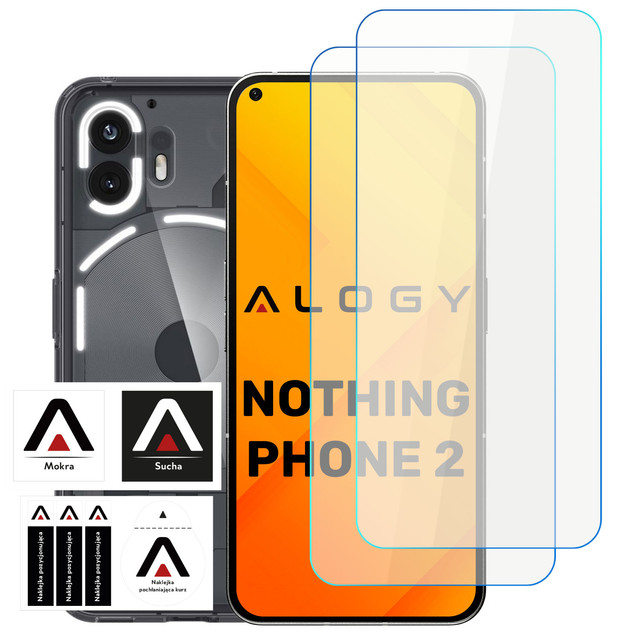 2x 9H tempered glass for Nothing Phone 2 Alogy PRO Screen Protector