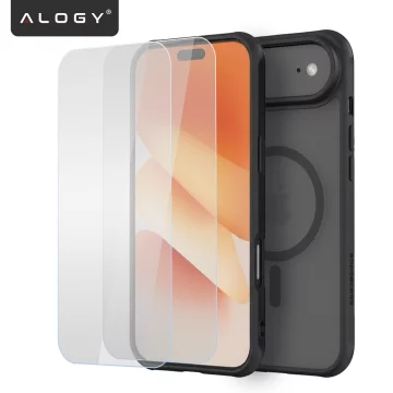 Hülle für Apple iPhone 16 Pro Max Alogy MagSafe Hybrid Matte Case Matte Cover mit Linsenschutz Schwarz