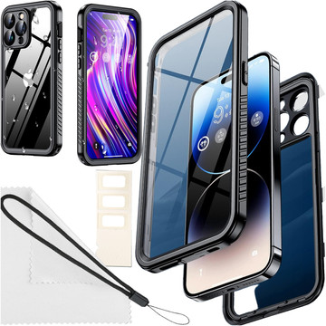Pouzdro pro iPhone 14 Pro Max Waterproof Armored 360 Case Hybrid Lens Camera Krytí IP68 Waterproof Black