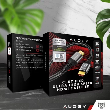 Alogy 8K 60Hz 48GBps 3m HDMI 2.1 Cable Black