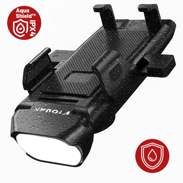 Bicycle Phone Holder 4in1 LED Light T6 Front Bell Bike Horn Powerbank 3000mAh Black