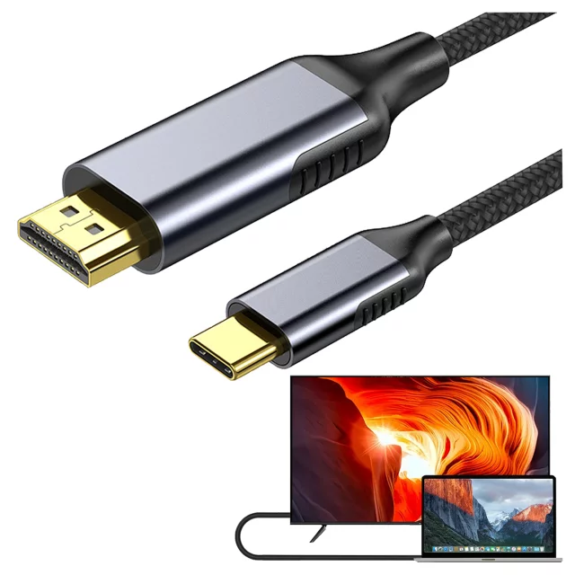 USB-C-zu-HDMI-Kabel Alogy HUB-Adapter 4K 60 Hz 200 cm 2 m Schwarz