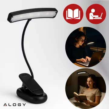 Alogy LED Desk Lamp with Rechargeable Reading Clip Black