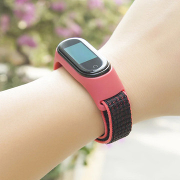 Alogy nylon strap for Xiaomi Mi Band 5/ 6/ 6 NFC Red-black